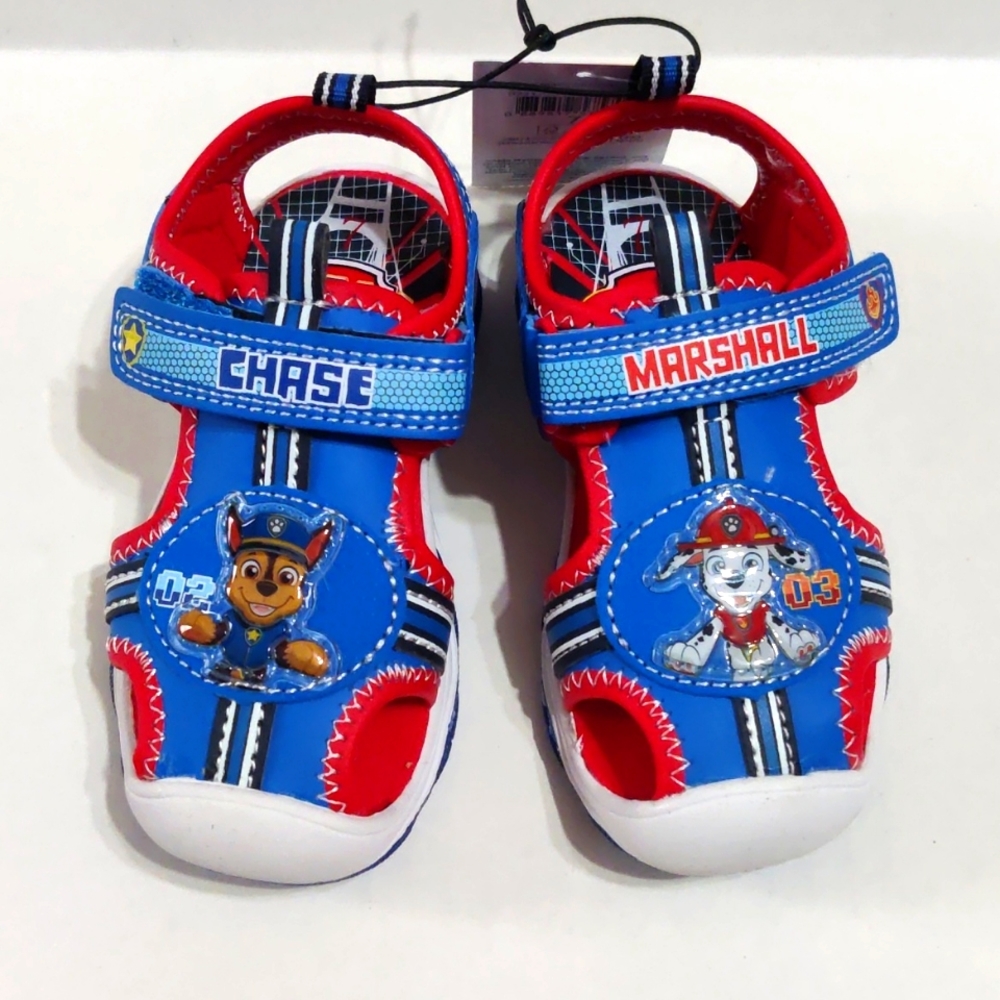 Paw Patrol Sandals Toddler Boys Size 8 Lights Up Closed Toe